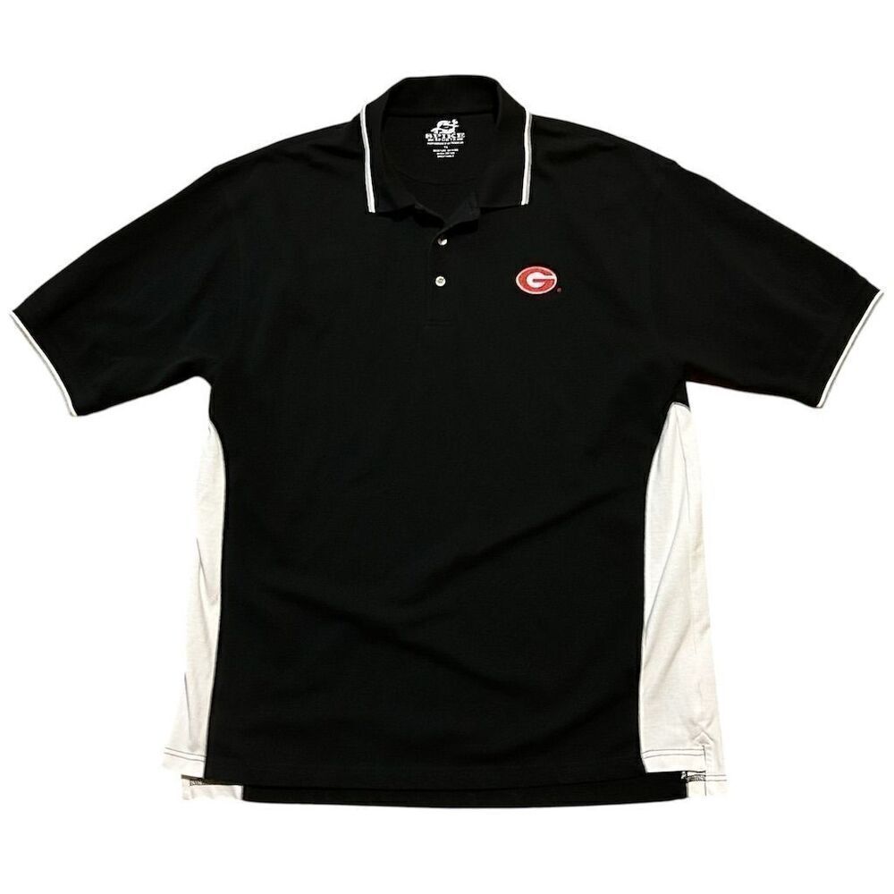 Vintage Spike Sports Georgia Bulldogs‎ Men's Polo Shirt Black Size L